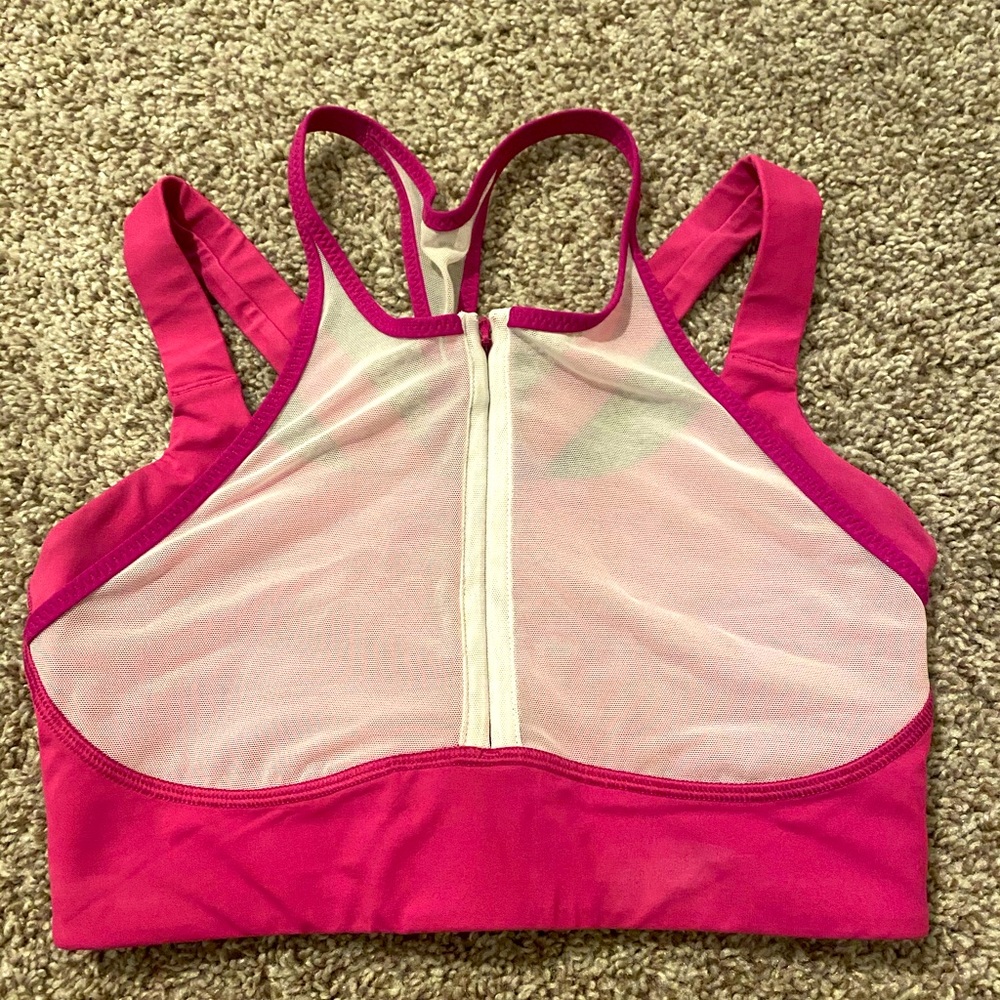 Hot pink zip up lululemon sports bra